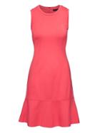 Banana Republic Womens Paneled Ponte Fit-and-flare Dress Hot Pink Size 16