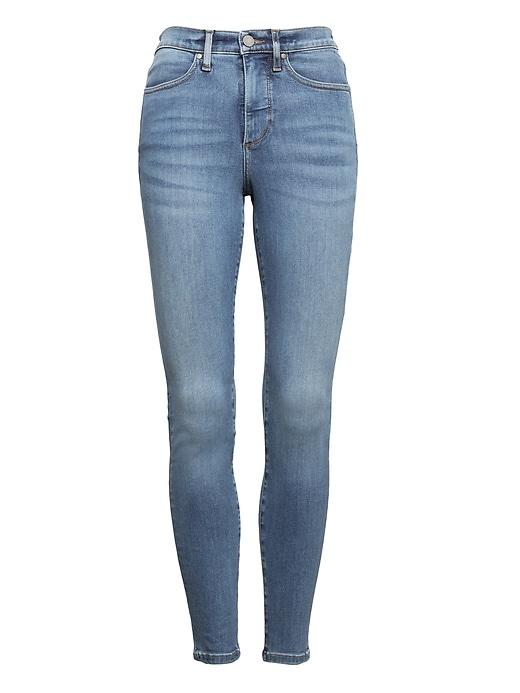 Banana Republic Womens Petite Devon Legging-fit Luxe Sculpt Light Wash Jean Indigo Size 26