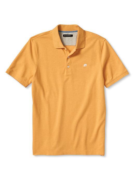 Banana Republic Solid Pique Polo Size L Tall - Light Yellow