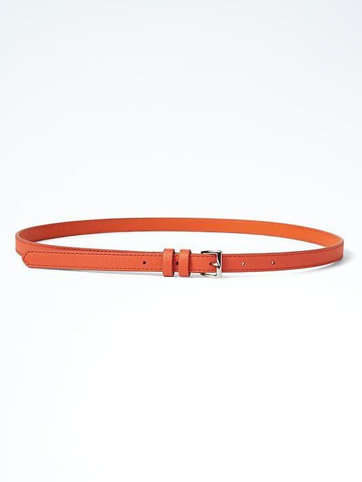 Banana Republic Saffiano Skinny Belt - Hot Red
