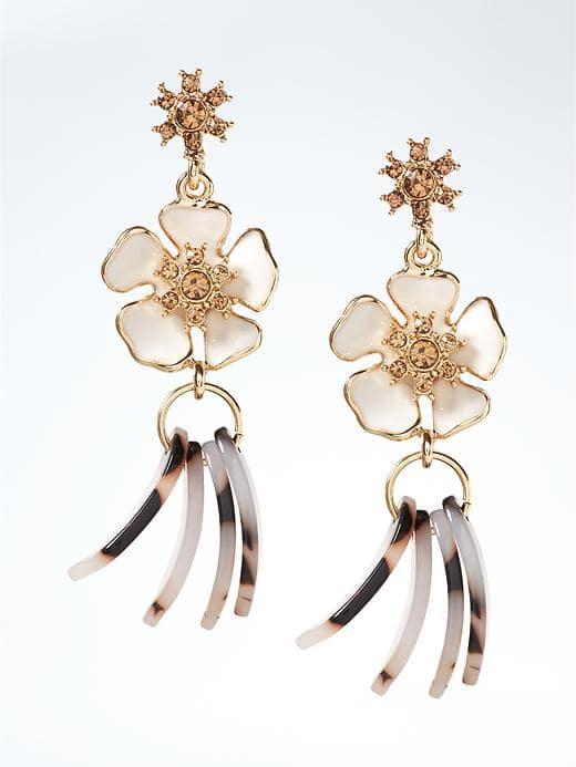 Banana Republic Tortoise Petal Earring - Ivory