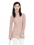 Banana Republic Womens Ribbed Turtleneck Sweater Size L - Pink Blush