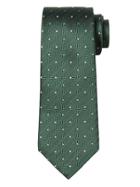 Banana Republic Mens Herringbone Dot Silk Nanotex Tie Forest Green Size One Size