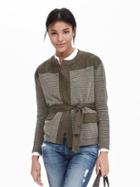 Banana Republic Heritage Quilted Sweater Jacket Size L - Fresh Olive