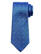 Banana Republic Mens Herringbone Dot Silk  Nanotex Tie Royal Blue Size One Size