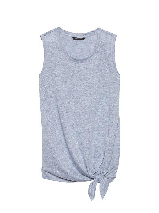 Banana Republic Womens Linen Tie-front Tank Chambray Blue Size Xxl