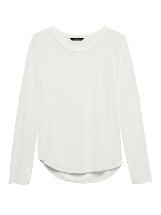Banana Republic Womens Sandwash Modal Scoop-neck T-shirt White Size Xs