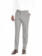 Banana Republic Mens Modern Slim Gray Check Nanotex Wool Pant Size 32w 36l Tall - Gray