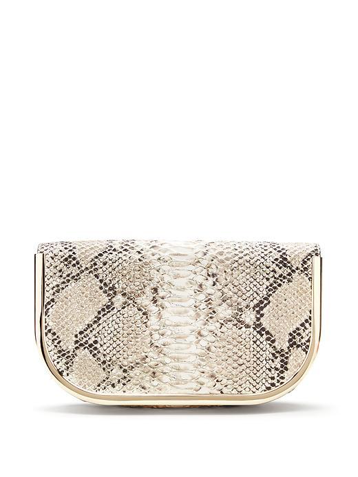 Banana Republic Metal Frame Python Clutch Size One Size - Natural