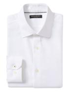 Banana Republic Mens Camden Standard-fit Non-iron Birdseye Shirt White Size L