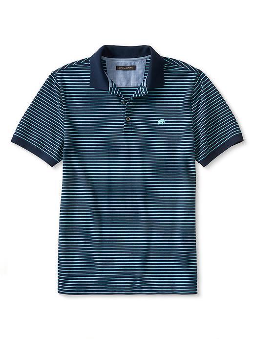 Banana Republic Mens Signature Pique Polo Size L Tall - Navy Star