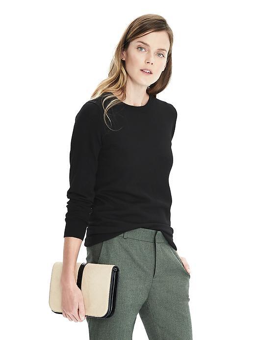 Banana Republic Merino Crew Sweater - Black