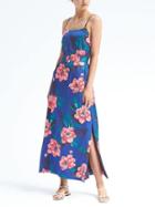 Banana Republic Womens Sleeveless Floral Maxi Dress - Blue Print