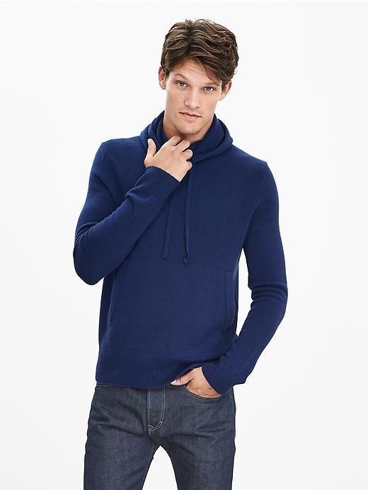 Banana Republic Mens Todd & Duncan Cashmere Hoodie Size L Tall - Blue