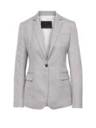 Banana Republic Womens Long And Lean-fit Wool-blend Blazer Gray Size 14