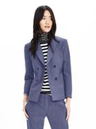 Banana Republic Womens Chambray Lightweight Wool Blazer Size 0 - Spa Blue