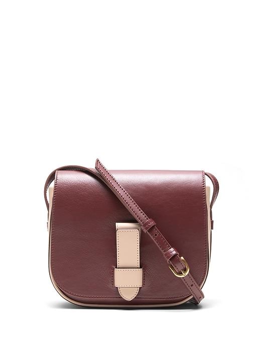 Banana Republic Womens Italian Leather Saddle Bag Oxblood Size One Size