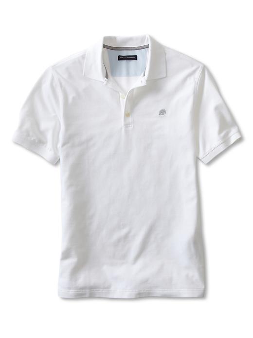 Banana Republic Branded Pique Polo Shirt - White