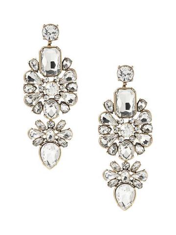 Banana Republic Silver Seas Statement Earring - Clear Crystal