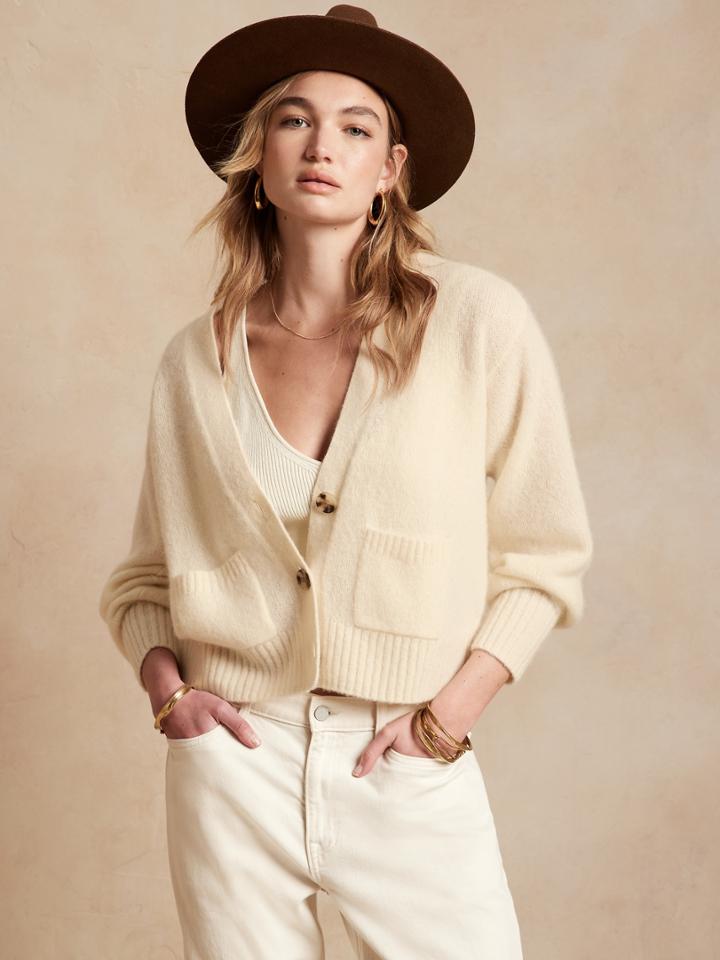 Brushed Cashmere Cardigan