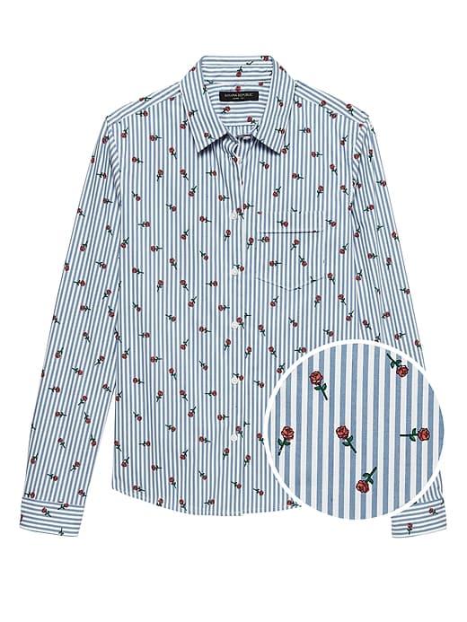 Banana Republic Quinn Straight-fit Rose Print Shirt