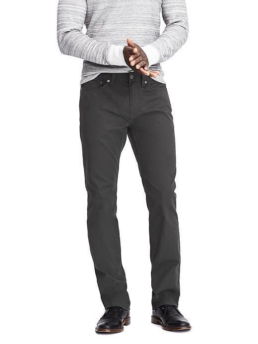 Banana Republic Mens Straight Stretch Chino Pant - Grey