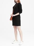 Banana Republic Womens Wool-cashmere Blend Ribbed Sweater Dress Black Size Xs