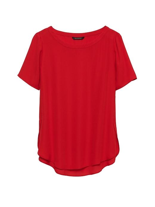 Banana Republic Womens High-low Hem Top Hot Red Size S