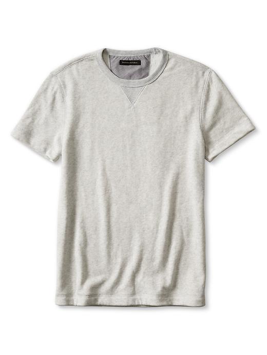 Banana Republic Mens Short Sleeve Terry Sweatshirt Size L Tall - Gray