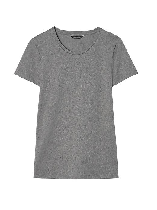 Banana Republic Womens Crew-neck T-shirt Medium Heather Gray Supima Cotton Size M