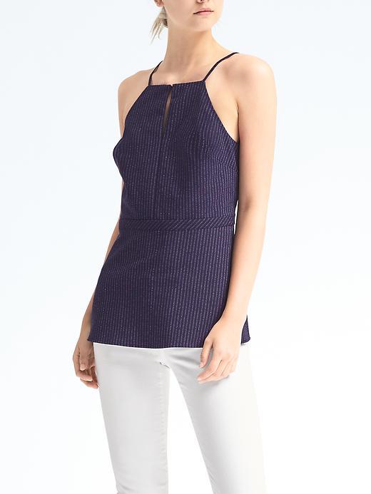 Banana Republic Womens High Neck Stripe Top - Navy