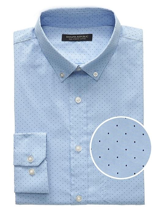 Banana Republic Slim-fit Tech-stretch Cotton Dot Print Shirt
