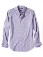 Banana Republic Mens Grant Fit Solid Custom 078 Wash Shirt - Purple