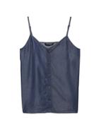 Banana Republic Womens Tencel Chambray Button-front Camisole Chambray Blue Size S