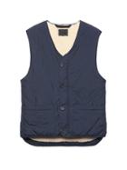 Banana Republic Mens Japan Online Exclusive Quilted Vest With Sherpa Lining Navy Blue Size S