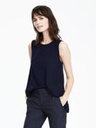 Banana Republic Womens Pleat Back Tank Size Xxs - Preppy Navy