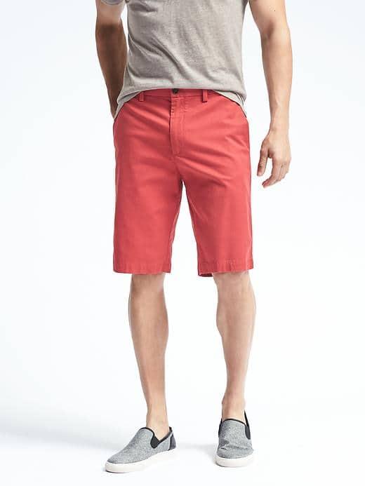 Banana Republic Mens Emerson Straight Stretch Cotton Short - Red