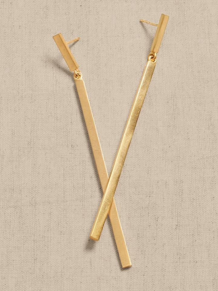 Brass Dangle Stud Earrings | Aureus + Argent