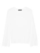 Banana Republic Womens Milano Stitch Flare-sleeve Sweater Ivory White Size Xs