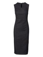 Banana Republic Womens Petite Slit-neck Denim Sheath Dress Rinse Size 0