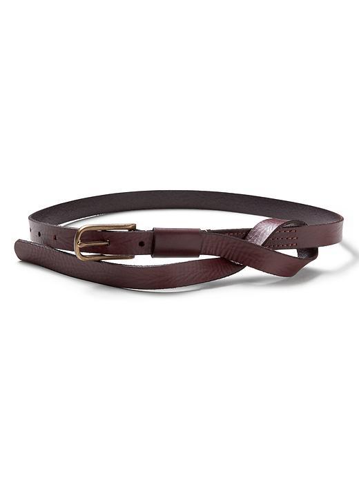 Banana Republic Womens Extended Tip Skinny Belt Size L - Oxblood