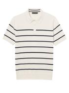 Banana Republic Mens Supima Cotton Stripe Sweater Polo Shirt Transition Cream Size Xxl