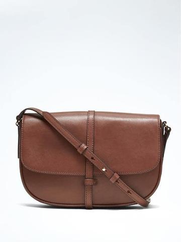 Banana Republic Half Moon Flap Crossbody - Chestnut