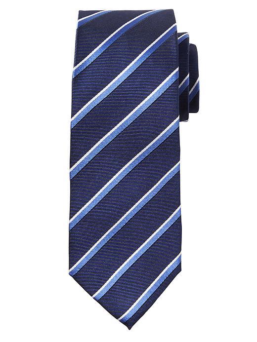 Banana Republic Mens Thin Double Stripe Tie Size One Size - Blue