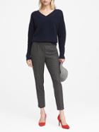 Banana Republic Womens Petite Hayden Tapered-fit Pull-on Pant Navy Size S