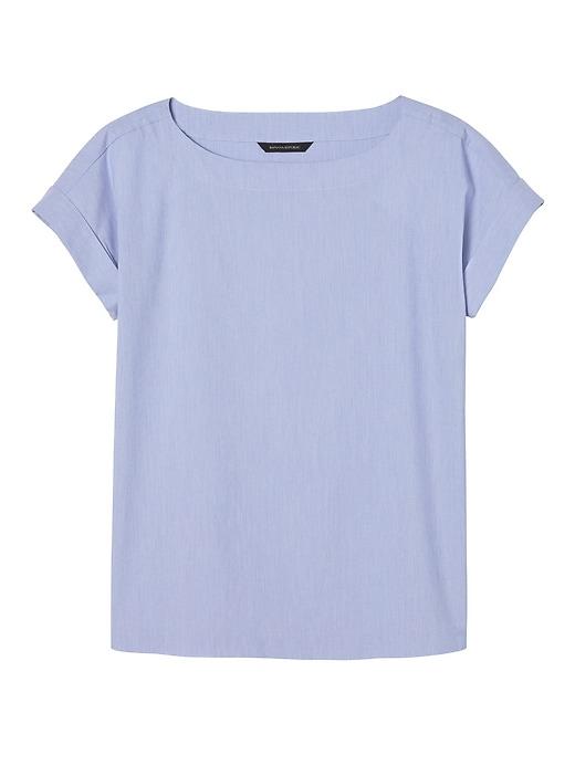 Banana Republic Womens Heathered Polished Tee Light Blue Size Xl