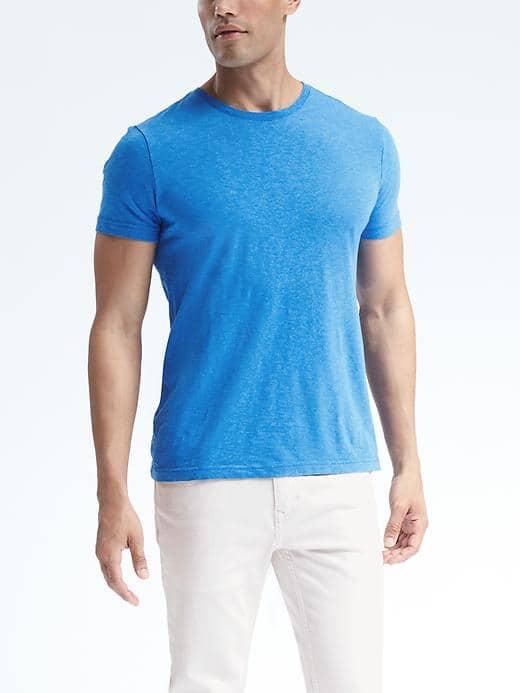 Banana Republic Mens Soft Wash Tee - Blue Willow