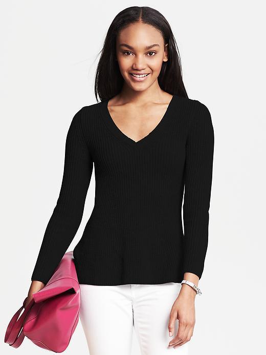 Banana Republic Fluted Pullover - Black