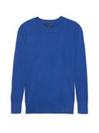 Banana Republic Womens Italian Merino-blend Crew-neck Sweater Royal Blue Size Xl