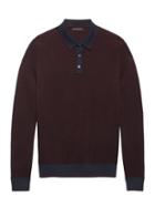 Banana Republic Mens Br X Kevin Love   Supima Cotton Textured Sweater Polo Shirt Prep School Burgundy Red Size S